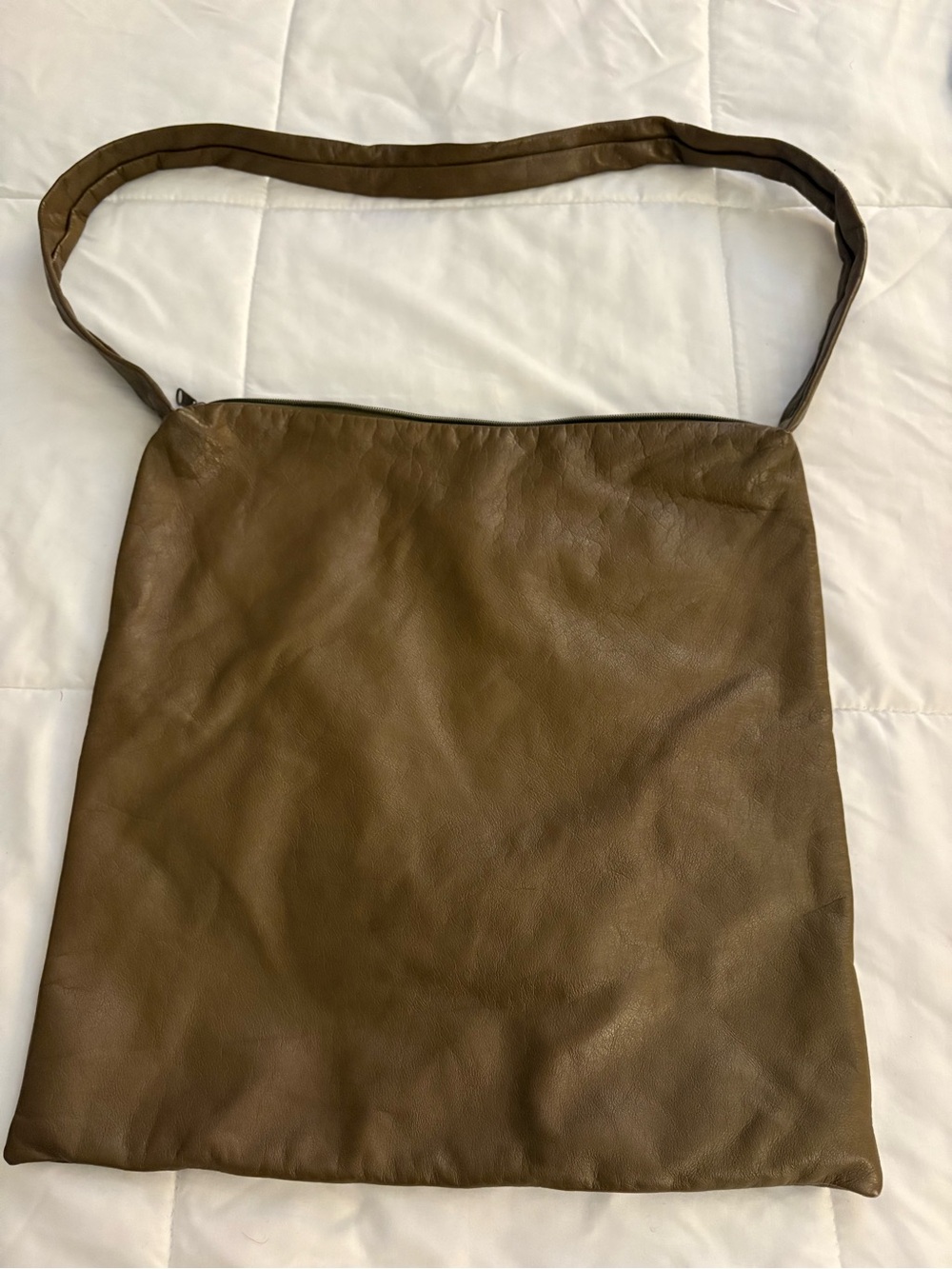 Norma Kamali Vintage Brown Oversized Shoulder Bag Minimalist Tote